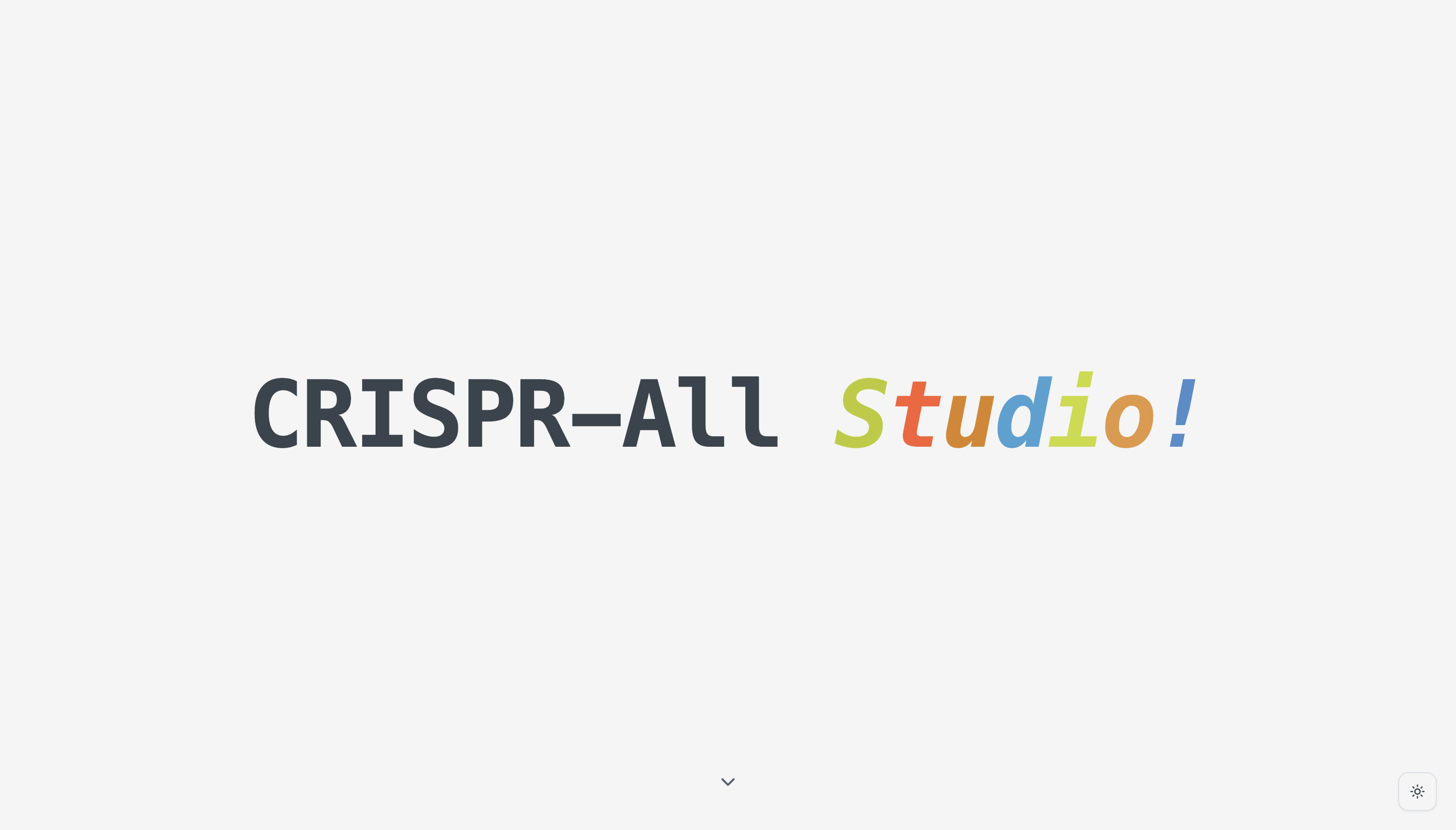 CRISPR-All Studio platform screenshot